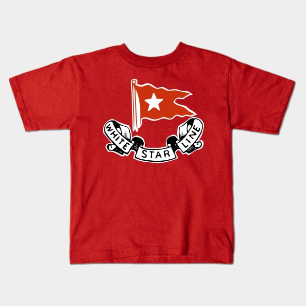 White Star Line Kids T-Shirt by MindsparkCreative
